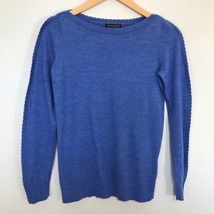 Banana Republic Blue Scallop Merino Wool Sweater